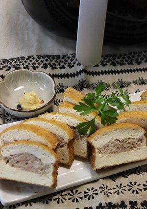 ノンフライヤーで厚揚げの肉詰焼き-レシピのメイン写真