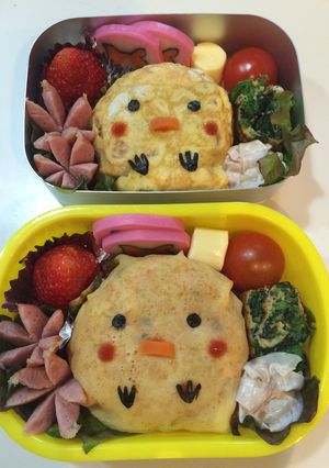 子供が喜ぶ★簡単ピヨちゃんオムライス弁当-レシピのメイン写真