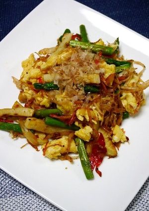 簡単！筍とアスパラのほんだし鰹節炒め-レシピのメイン写真