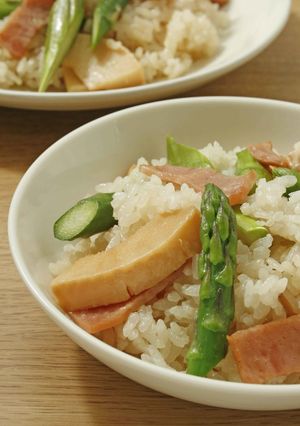 アスパラとたけのこのざくざく混ぜご飯-レシピのメイン写真