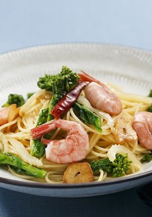 甘海老と菜の花のペペロンチーノ-レシピのメイン写真