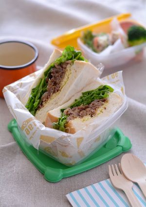 運動会に！牛肉のハニーマスタードサンド-レシピのメイン写真