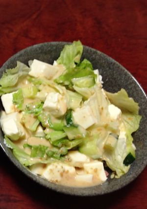 豆腐とクリームチーズのグリーンサラダ-レシピのメイン写真