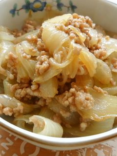 豚ひき肉と玉ねぎとしらたきの煮物-レシピのメイン写真