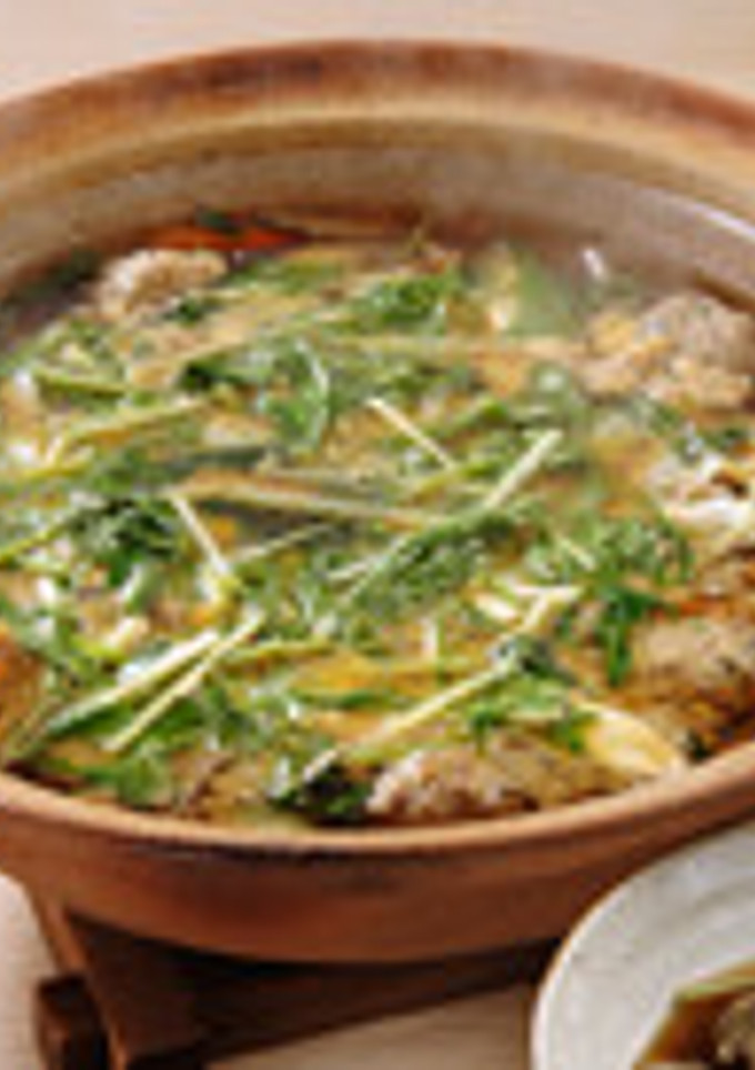 肉団子とごぼうの和風卵とじ鍋-レシピのメイン写真