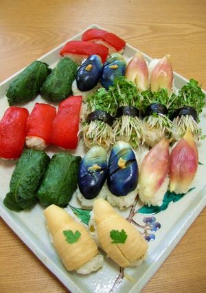 ヘルシー！野菜づくしの握り寿司☆-レシピのメイン写真