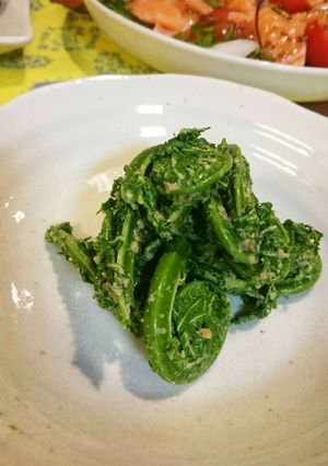 春の山菜コゴミのクルミ胡麻あえ♪-レシピのメイン写真