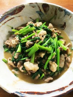 小松菜と豚肉のオイスター炒め-レシピのメイン写真