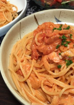 海老のトマトクリームパスタ-レシピのメイン写真