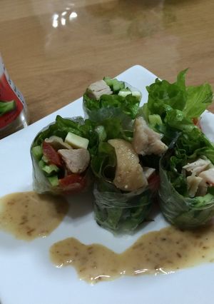 生春巻きdeまるごとレタトマきゅう♪-レシピのメイン写真