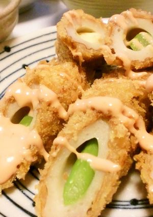 ぱぱっと！チーズとアスパラ入り竹輪フライ-レシピのメイン写真