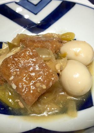 ネギと厚揚げの味噌煮-レシピのメイン写真