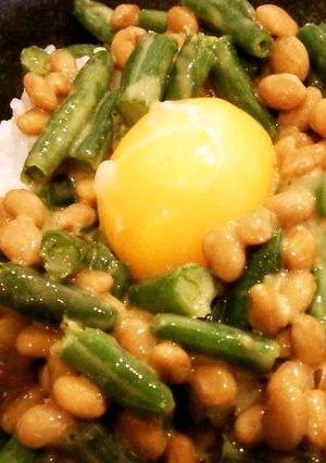 納豆いんげん　卵乗せご飯　美味しいヤツ-レシピのメイン写真