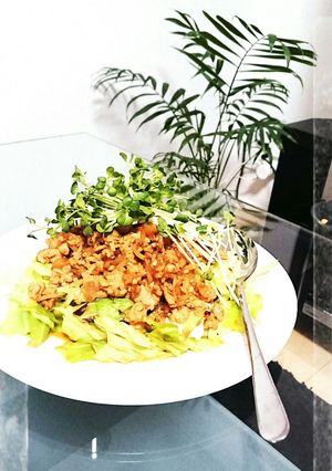 キャベツのもやしin肉味噌のせ-レシピのメイン写真
