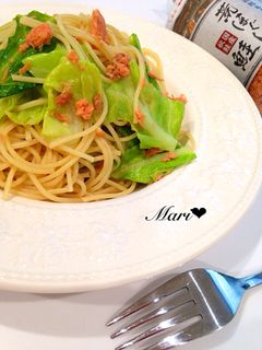春キャベツ×鮭フレーク=和えるだけパスタ-レシピのメイン写真
