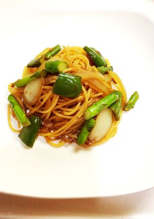 アスパラ・ツナ・ピーマンの和風パスタ-レシピのメイン写真