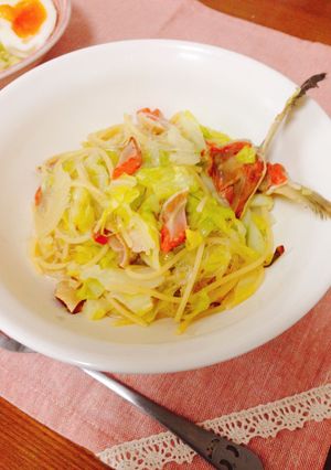 春キャベツとサーモンのパスタ ＊.°-レシピのメイン写真