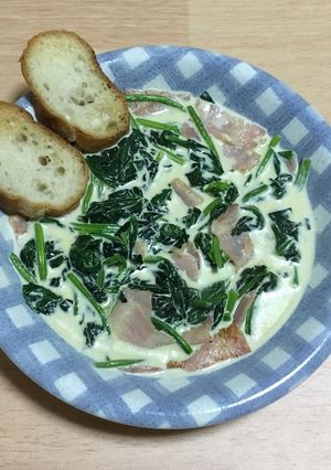 簡単！　ほうれん草のクリーム炒め-レシピのメイン写真