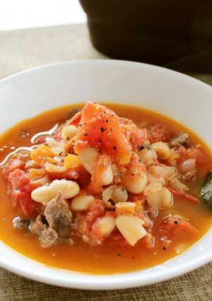 レンジで簡単！いんげん豆のトマト煮-レシピのメイン写真