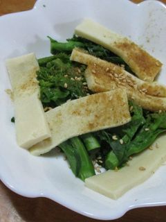 簡単感嘆!菜の花と高野豆腐の塩煮浸し風-レシピのメイン写真