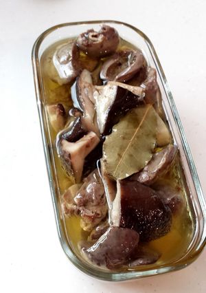 レバーと椎茸のコンフィ-レシピのメイン写真