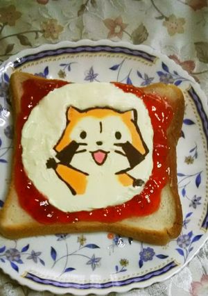 キャラトースト 余りの生クリーム消費-レシピのメイン写真