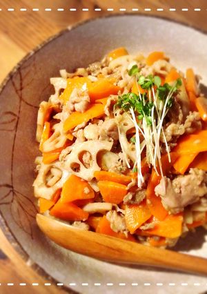 ハマる味♡ポン酢de豚レンコンキンピラ-レシピのメイン写真