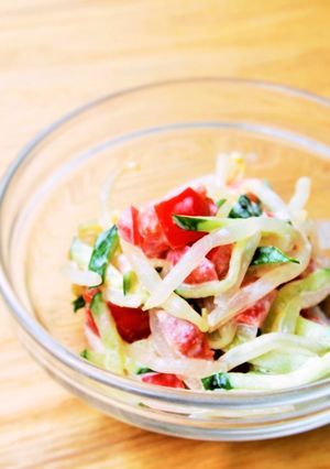 もやし・きゅうり・トマトの3色簡単サラダ-レシピのメイン写真