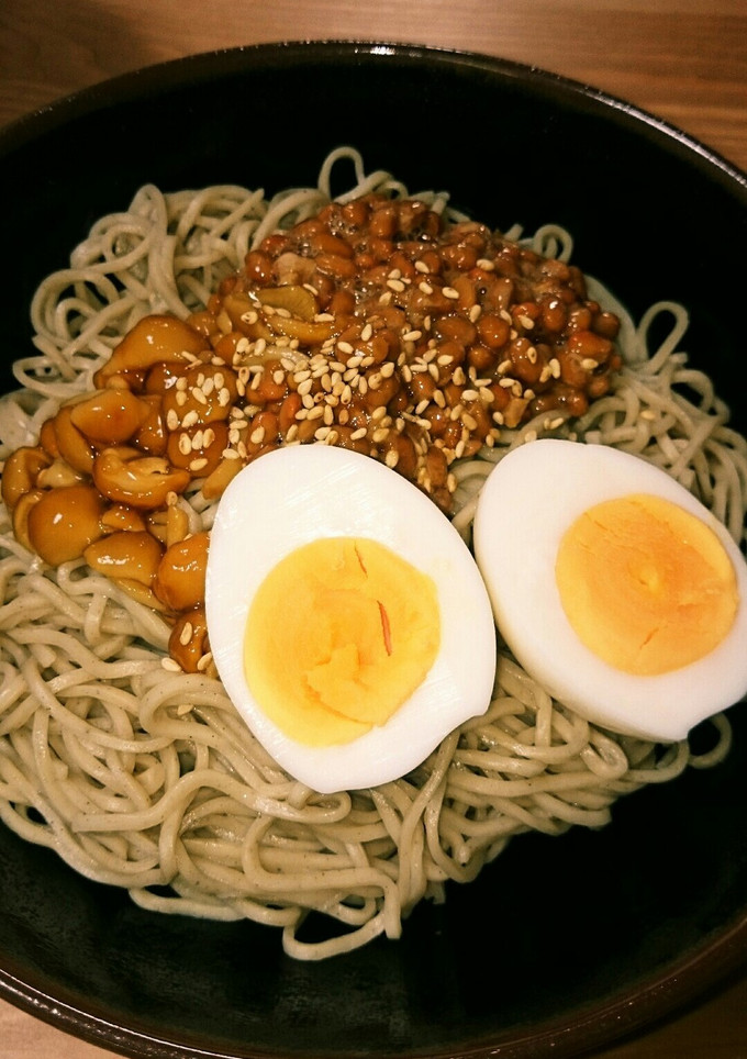 納豆となめこの冷やし蕎麦-レシピのメイン写真