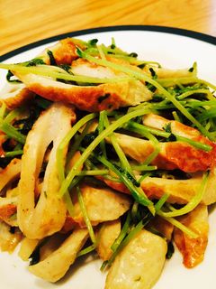 豆苗とちくわのマヨ炒め-レシピのメイン写真