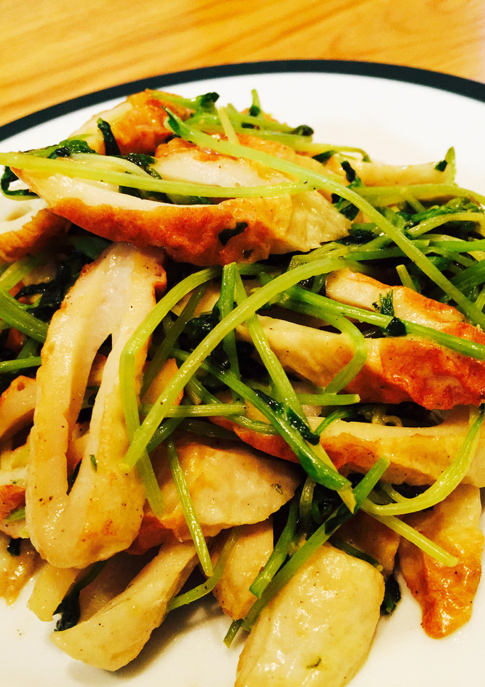 豆苗とちくわのマヨ炒め-レシピのメイン写真