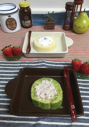 誰でも簡単！2種のおもてなしロールケーキ-レシピのメイン写真