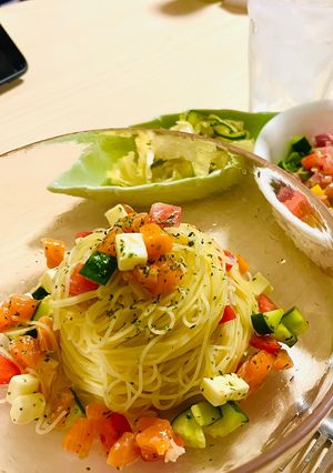 サーモンとトマトの冷製カッペリーニパスタ-レシピのメイン写真