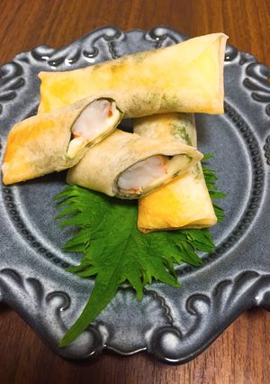 冷めて美味しい★簡単えび大葉チーズ春巻き-レシピのメイン写真