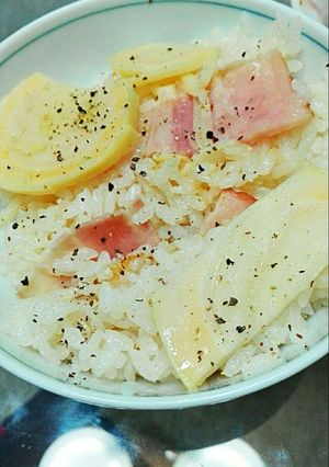 簡単！筍とベーコンの洋風炊き込みご飯♪-レシピのメイン写真