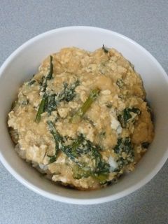 春菊と揚げ玉の卵とじ-レシピのメイン写真