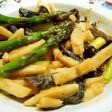 旬アスパラと大和芋の甘味噌炒め