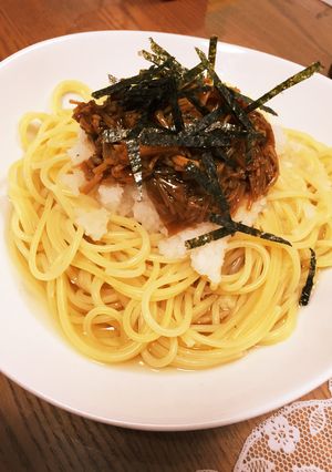 味付け不要の簡単なめたけパスタ-レシピのメイン写真