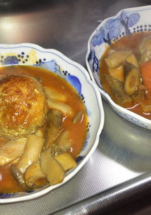 薄切り肉巻き煮込みハンバーグ-レシピのメイン写真