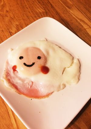 キャラ目玉焼き♡にこにこちゃん-レシピのメイン写真