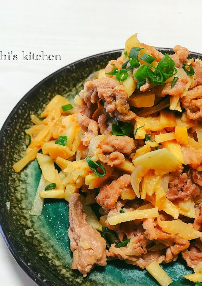 簡単！筍と新玉ねぎと豚肉の甘味噌炒め-レシピのメイン写真