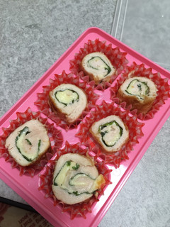 冷凍レシピ♪お弁当にささ身ロール♪-レシピのメイン写真