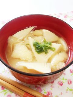 春♪竹の子とお揚げの味噌汁-レシピのメイン写真