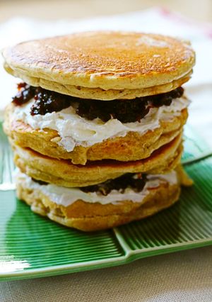 どら焼き風パンケーキ低糖質おやつで安心-レシピのメイン写真