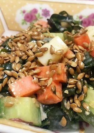 まるごと海藻コロコロ野菜の胡麻ドレサラダ-レシピのメイン写真