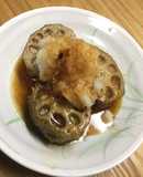 れんこんの豚ひき肉はさみ揚げ(甘酢風味)