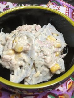 レンコンとツナコーンのマヨごまサラダ-レシピのメイン写真