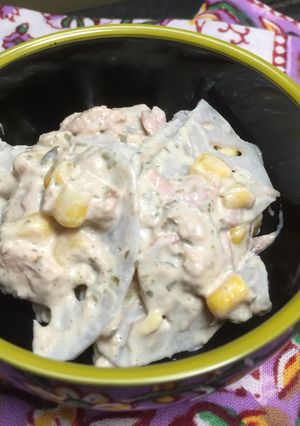 レンコンとツナコーンのマヨごまサラダ-レシピのメイン写真
