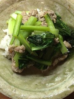 豚と青菜の梅バター炒め丼-レシピのメイン写真
