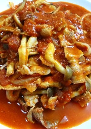 【豚こま】＆【ふなしめじ】のトマト煮♪-レシピのメイン写真